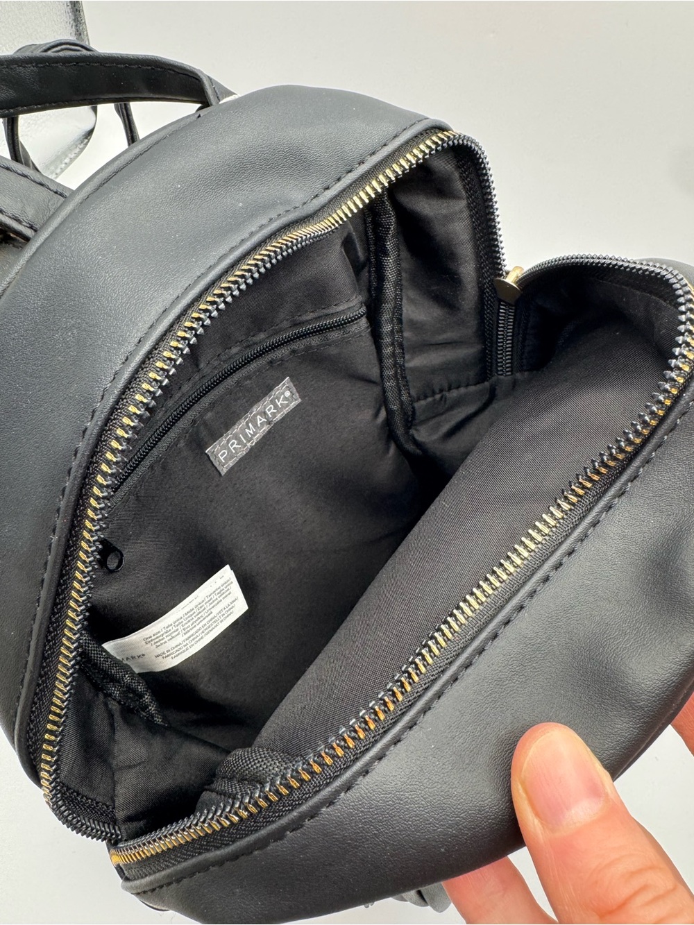 Primark Black Mini Backpack with Gold Trim - Picture 4 of 4